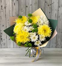 Букет цветов из:  Хризантемы #REPLACE_PRED# Сланцах