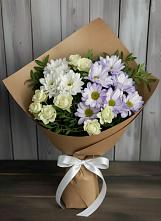 Букет цветов из:  Хризантемы и Розы в Сланцах
