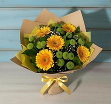 Букет цветов из:  Герберы и Хризантемы в Сланцах